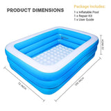 Inflatable Swimming Pool with Electric Pump 10 feet – Large Family Pool for Kids & Adults | Kiddivilla