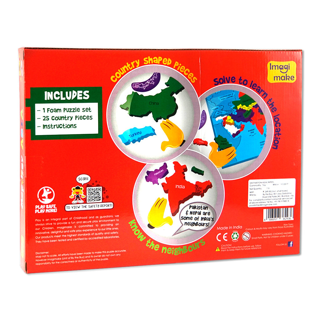 Asia Map Puzzle for Kids, Geography Puzzle for Kids,