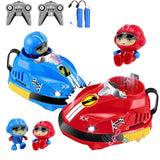 KiddiVilla Set of 2 RC Bumper Cars with Ejectable Robots, LED and Rechargeable Battery, Interactive Toy for Children Boys and Girls, Gift for 4 5 6 7 8 9 10 Years Old