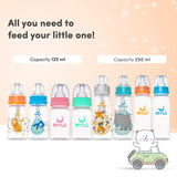 2-in-1 Baby Feeding Bottle - Lion & Giraffe 125ml & 250ml (Pack of 2)