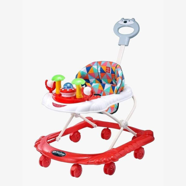 Musical 2-in-1 Walker With Parent Rod  (Red)