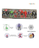 Superhero Action Figure Set with Movable Parts – 10 Pieces