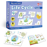 Kid Set Of Life Cycle Play & Learn Jigsaw Puzzle (40 Pieces), Brain Boosting Activity Book | 5 Different Puzzle Games | Learning & Educational Toy For Boys And Girls Above 3 Years