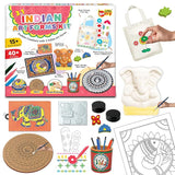 Little Berry Indian Art Forms Kits – 3 in 1c | Learn Warli & Block Printing | DIY Art & Craft Kits with Drawing Kit & Colour Set for Kids 6-12 | Educational Gift for Girls & Boys