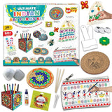 Little Berry Indian Art Forms Kits | Paper, Wood Ultimate 6 in 1 DIY Art & Craft Kit for Kids | Create 20+ Projects | Learn Lippan, Warli, Block Printing, Mandala & Madhubani Painting Kit | DIY Toys