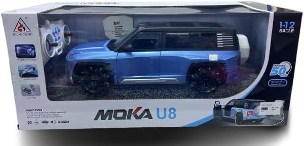 Rechargeable U8 1:12 Remote Control Car with EV Power Charge Station Autopark with Light and Music