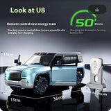 Rechargeable U8 1:12 Remote Control Car with EV Power Charge Station Autopark with Light and Music
