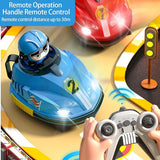 KiddiVilla Set of 2 RC Bumper Cars with Ejectable Robots, LED and Rechargeable Battery, Interactive Toy for Children Boys and Girls, Gift for 4 5 6 7 8 9 10 Years Old
