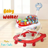 Musical 2-in-1 Walker With Parent Rod  (Red)