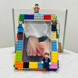 DIY Building Blocks Photo Frame 5" X 7" Inches with figures and blocks best for gifting