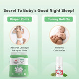 Baby Diaper Pants Small (S) Size 4-8 kgs (84 count) + Tummy Roll On - 40 ml