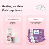 Gentle Baby Wipes With Lid (Pack of 3) + Baby Tummy Roll On (40ml)