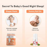Baby Diaper Pants Extra Large (XL) Size 12-17 kgs (56 count) + Tummy Roll On - 40ml