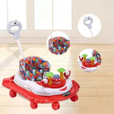 Musical 2-in-1 Walker With Parent Rod  (Red)