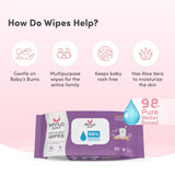 Gentle Baby Wipes With Lid (Pack of 3) + Baby Tummy Roll On (40ml)