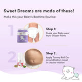 Baby Diaper Pants Large (L) Size 9-14 kgs (64 count) + Tummy Roll On - 40ml