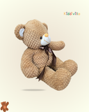 Premium Waffle-Texture Brown Teddy Bear with Bow – 70 cm