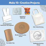 Little Berry Indian Art Forms Kits – 3 in 1c | Learn Warli & Block Printing | DIY Art & Craft Kits with Drawing Kit & Colour Set for Kids 6-12 | Educational Gift for Girls & Boys