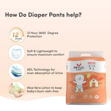 Baby Diaper Pants Extra Large (XL) Size 12-17 kgs (56 count) + Tummy Roll On - 40ml