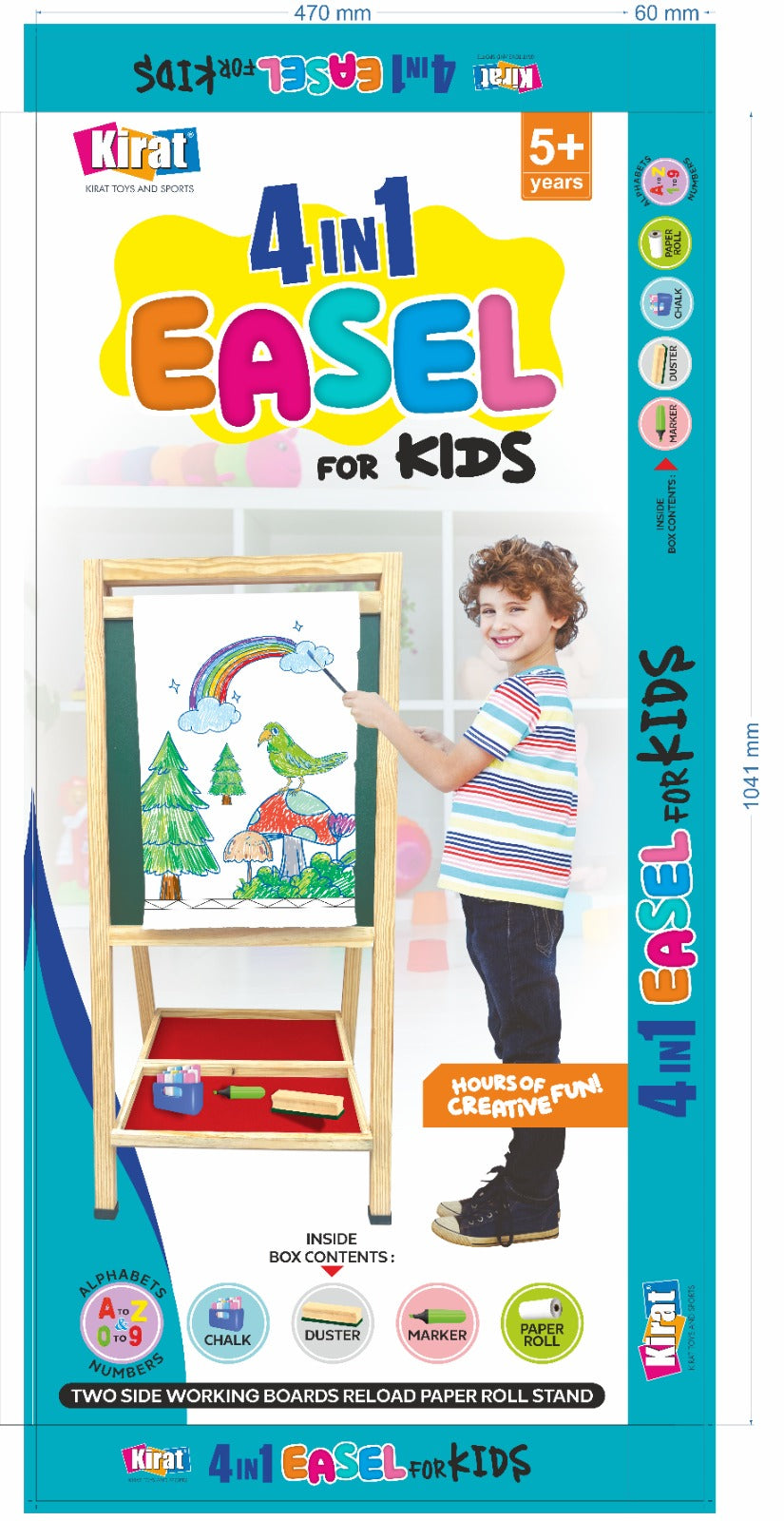 4 In 1 Easel Board for Kids, Kids Easel Board