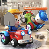 Farm Tractor Toy Set with Light-Up Wheels, Battery Operated, 2-Pack, Red and Green