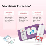 Gentle Baby Wipes With Lid (Pack of 3) + Baby Tummy Roll On (40ml)
