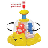 Plastic Push and Spin - Bear Spinner Toy Multicolor for Toddlers & Kids