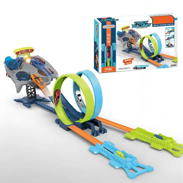 Loop-Stunt Race Car Track Set- 2 Friction Cars