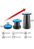 Portable Folding Plastic Stool with Adjustable Height, Round Seat & Multicolor Stackable Design