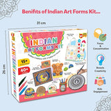 Little Berry Indian Art Forms Kits – 3 in 1c | Learn Warli & Block Printing | DIY Art & Craft Kits with Drawing Kit & Colour Set for Kids 6-12 | Educational Gift for Girls & Boys