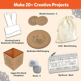 Little Berry Indian Art Forms Kits | Paper, Wood Ultimate 6 in 1 DIY Art & Craft Kit for Kids | Create 20+ Projects | Learn Lippan, Warli, Block Printing, Mandala & Madhubani Painting Kit | DIY Toys