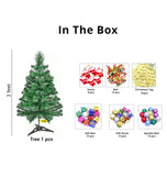 TIED RIBBONS Christmas Tree 2 Feet with 66 Decoration Hanging Props Ornaments for Table Top Office Small Artificial Xmas Tree Party Decor - Christmas Decorations Items for Home