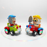 Farm Tractor Toy Set with Light-Up Wheels, Battery Operated, 2-Pack, Red and Green