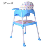 Convertible Folding Baby High Chair With Footrest, Convertible To High Chair, Low Chair,Feeding Seat With Cushion Pad,Blue