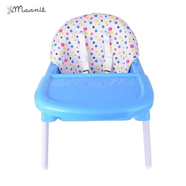 Convertible Folding Baby High Chair With Footrest, Convertible To High Chair, Low Chair,Feeding Seat With Cushion Pad,Blue