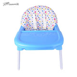 Convertible Folding Baby High Chair With Footrest, Convertible To High Chair, Low Chair,Feeding Seat With Cushion Pad,Blue