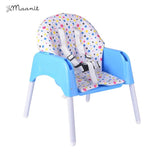 Convertible Folding Baby High Chair With Footrest, Convertible To High Chair, Low Chair,Feeding Seat With Cushion Pad,Blue