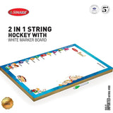 Board Game 2 in 1 String Hockey Game with White Marker Board, Fast Sling Puck Game for Kids and Adults for All Age.