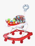 Baby Walker with Adjustable height, Parental Handle, Stopper, Activity Toys and Music with Light