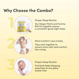 Baby Diaper Pants Medium (M) Size 7-12 kgs (76 count) + Tummy Roll On - 40 m