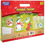 Imagimake Mirror Mosaic : Christmas Ornaments | Mess Free DIY Mosaic Art & Craft Kit | 950+ Foil Sticker | Travel Toys | Christmas Gift for Kids Ages 3,4,5,6,7,8,Multicolor