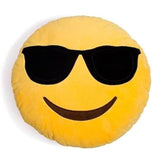 Collections Microfibre Smiley Pillows Vibrant Emoji Pillow for Bed or Sofa - Big Smile Yellow Cushion for Home Décor (12'12 inch) (Sunglasses Emoji)