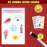 Little Berry Jumbo Write and Wipe Flash Cards: Activity | 64 Brain-Boosting Activities for Toddlers | 32 Reusable Double-Sided...