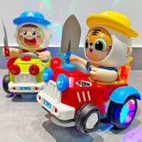 Farm Tractor Toy Set with Light-Up Wheels, Battery Operated, 2-Pack, Red and Green