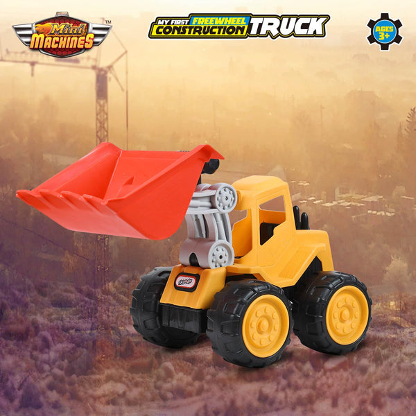 Mini Machines Free Wheel Construction Bulldozer Truck with Movable Parts Realistic & Educational Toy for Kids Construction Vehicle Multicolor Age 3+