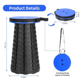 Portable Folding Plastic Stool with Adjustable Height, Round Seat & Multicolor Stackable Design