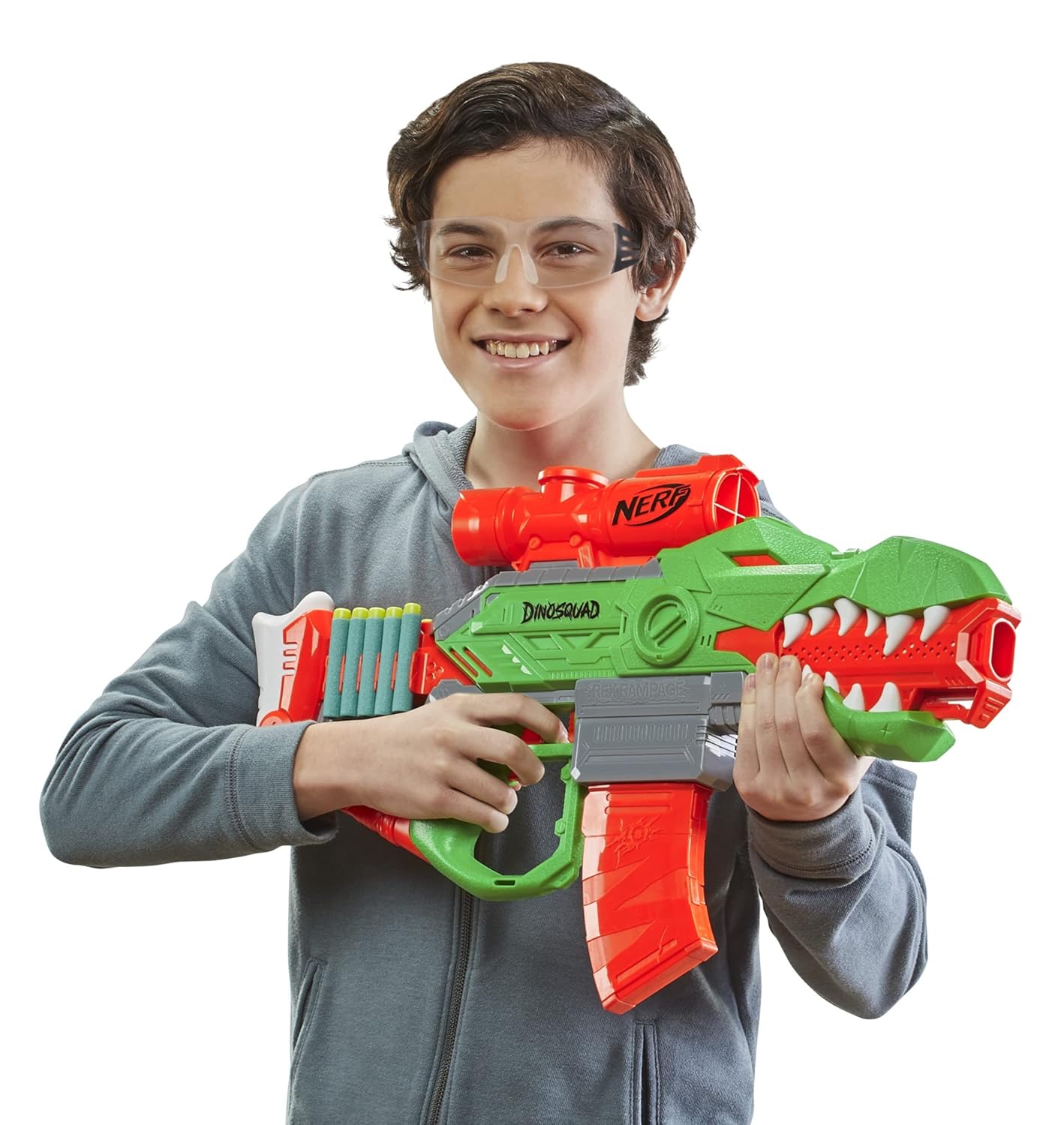 thumbnail image 2 of Nerf DinoSquad Rex-Rampage Motorised Dart Blaster, 10-Dart Clip, 20... 2 of 9