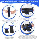 Portable Folding Plastic Stool with Adjustable Height, Round Seat & Multicolor Stackable Design