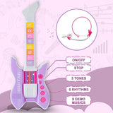 Gooyo GY-8178 Kids Musical Toy Guitar with IR Induction Feature | 3 Tones, 8 Rhythms, 8 Demo Music & Vibrant Flash Light Effects | Mic Included | Multicolor