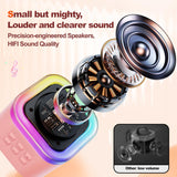 Mini Karaoke Machine for Kids, Portable Bluetooth Speaker with Wireless Microphone, MP3 Music Player Gifts Toys for Girls